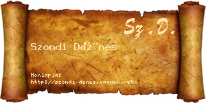 Szondi Dénes névjegykártya