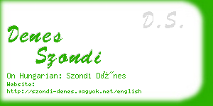 denes szondi business card